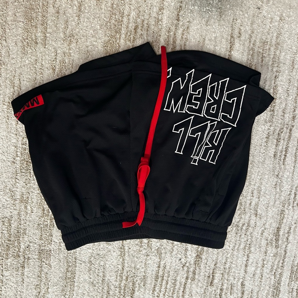 Black Kill Crew Shorts with Red Accents
